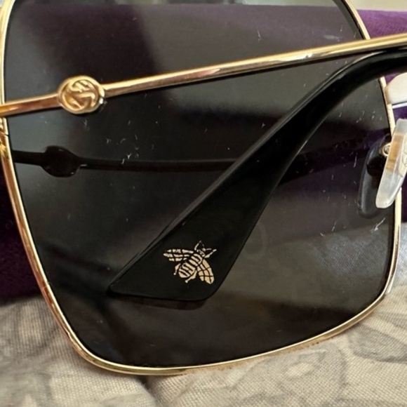 GUCCI EUC SUPREME UNISEX SQUARE GG PRINT MONOGRAM MIRROR SUNGLASSES - Picture 7 of 12